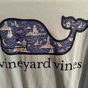 Vineyard Vines Women's Short Sleeve Tee - White with Navy Whale Graphic